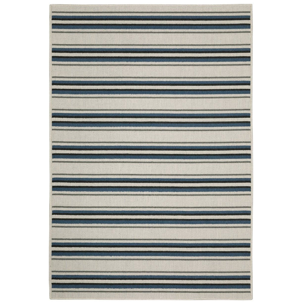 Oriental Weavers Torrey Indoor/Outdoor Area Rug – Stylish Tactile Textures In Durable, Easy-care Polypropylene Design Light Grey,Blue Polypropylene T5571y200280st