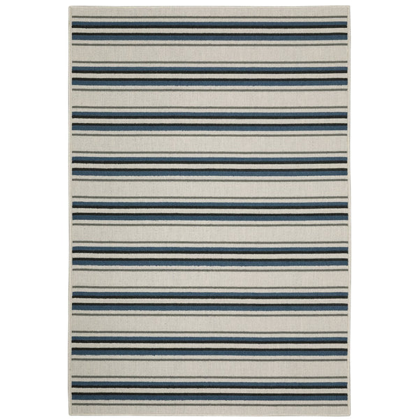 Oriental Weavers Torrey Indoor/Outdoor Area Rug – Stylish Tactile Textures In Durable, Easy-care Polypropylene Design Light Grey,Blue Polypropylene T5571y200280st