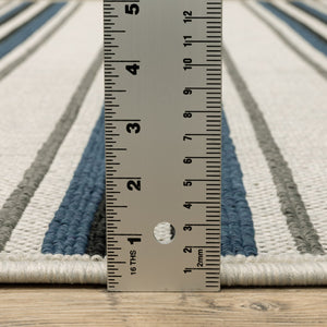 Oriental Weavers Torrey Indoor/Outdoor Area Rug – Stylish Tactile Textures In Durable, Easy-care Polypropylene Design Light Grey,Blue Polypropylene T5571y200280st