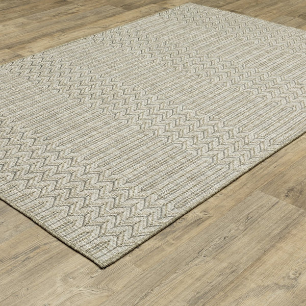 Oriental Weavers Tortuga Indoor/Outdoor Area Rug - Stylish Multi-level Design, Easy-care, Textured Woven Look Beige,Black Polypropylene Ttr09a240305st