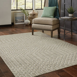 Oriental Weavers Tortuga Indoor/Outdoor Area Rug - Stylish Multi-level Design, Easy-care, Textured Woven Look Beige,Black Polypropylene Ttr09a240305st