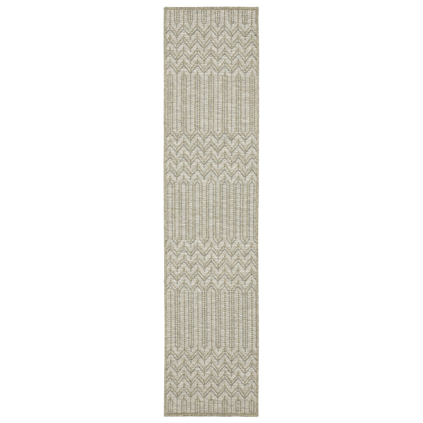 Oriental Weavers Tortuga Indoor/Outdoor Area Rug - Stylish Multi-level Design, Easy-care, Textured Woven Look Beige,Black Polypropylene Ttr09a055230st