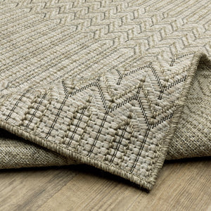 Oriental Weavers Tortuga Indoor/Outdoor Area Rug - Stylish Multi-level Design, Easy-care, Textured Woven Look Beige,Black Polypropylene Ttr09a240305st