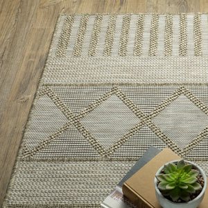 Oriental Weavers Tortuga Indoor/Outdoor Area Rug - Textured Polypropylene Design With Multi-tonal Yarn For Style Tan,Light Brown Polypropylene Ttr11a055230st