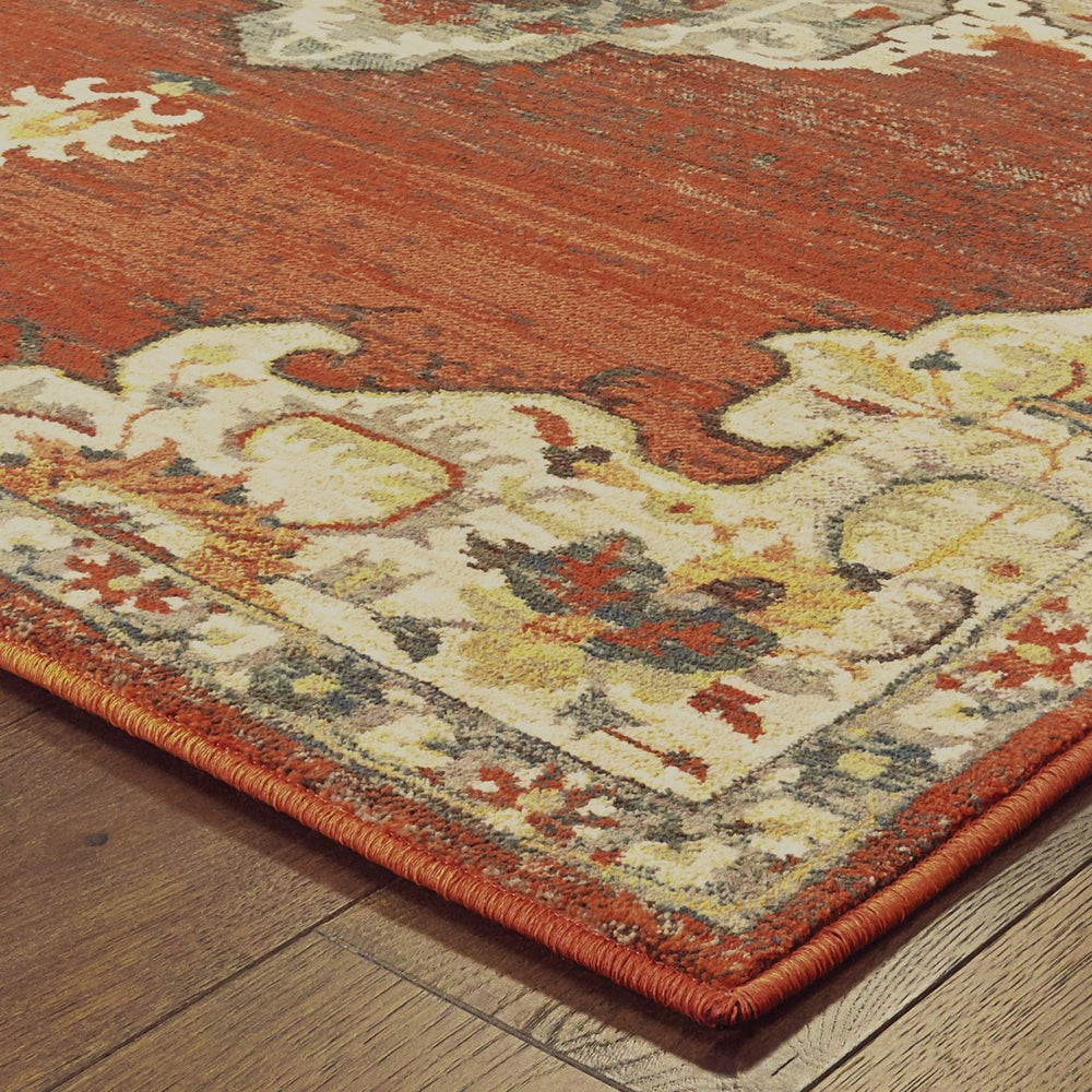 Oriental Weavers Toscana Bohemian Vintage-inspired Indoor Area Rug - Charming Neo-traditional Design For Any Space Orange,Grey Nylon T9568b160230st