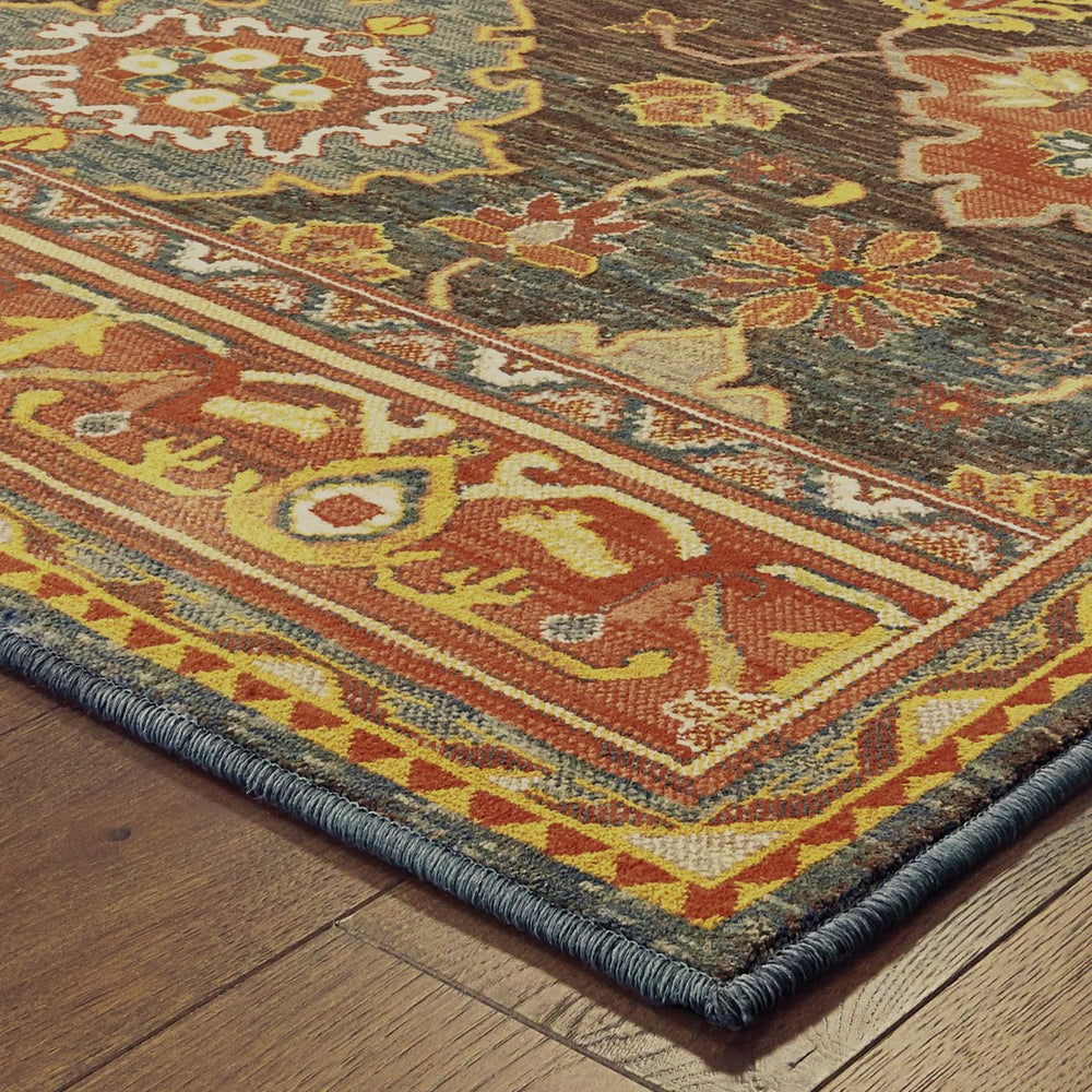 Oriental Weavers Toscana Vintage-inspired Indoor Area Rug With Unique Color Combinations For Bohemian Charm Charcoal,Orange Nylon T9570b160230st