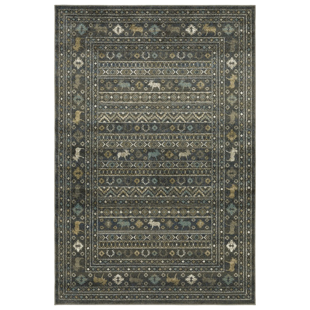 Oriental Weavers Venice Indoor Area Rug - Luxurious Power-loomed Design With Rich Colors For Stylish Home Decor Blue,Gold Polypropylene V095e8200280st