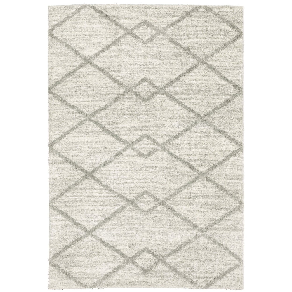 Oriental Weavers Verona Luxurious 100% Polyester Microfiber Area Rug With Classic Neutral Geometric Patterns Ivory,Grey Polyester V143w6117165st