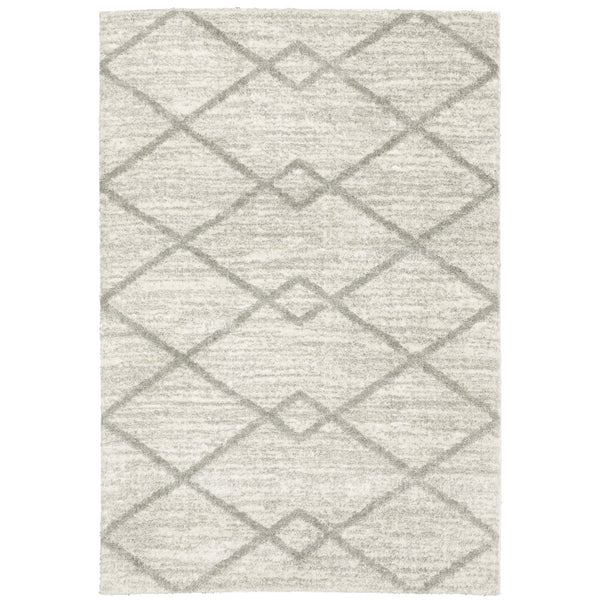Oriental Weavers Verona Luxurious 100% Polyester Microfiber Area Rug With Classic Neutral Geometric Patterns Ivory,Grey Polyester V143w6117165st