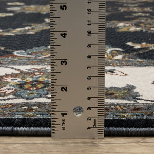 Oriental Weavers Vivian Indoor Area Rug - Luxurious Soft Microfiber, Elegant Traditional Design For Home Decor Navy,Ivory Polyester Vvi01b160235st