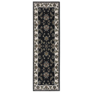 Oriental Weavers Vivian Indoor Area Rug - Luxurious Soft Microfiber, Elegant Traditional Design For Home Decor Navy,Ivory Polyester Vvi01b068235st