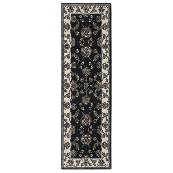 Oriental Weavers Vivian Indoor Area Rug - Luxurious Soft Microfiber, Elegant Traditional Design For Home Decor Navy,Ivory Polyester Vvi01b068235st