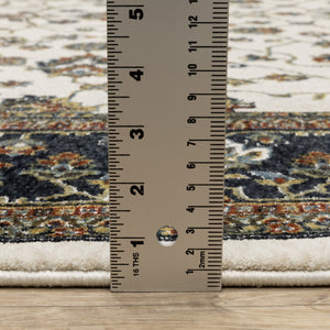 Oriental Weavers Vivian Area Rug – Luxurious Power-loomed Design With Soft Microfiber And Rich Traditional Colors Ivory,Navy Polyester Vvi02b160235st