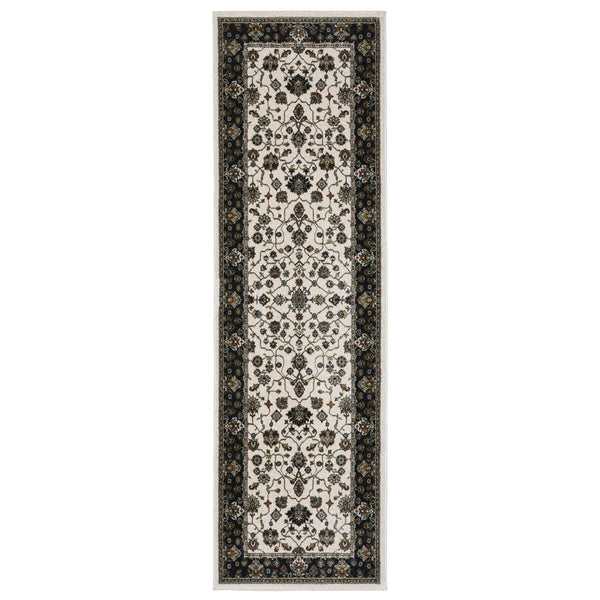 Oriental Weavers Vivian Area Rug – Luxurious Power-loomed Design With Soft Microfiber And Rich Traditional Colors Ivory,Navy Polyester Vvi02b068235st