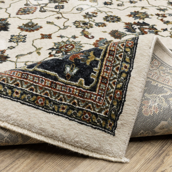 Oriental Weavers Vivian Area Rug – Luxurious Power-loomed Design With Soft Microfiber And Rich Traditional Colors Ivory,Navy Polyester Vvi02b160235st