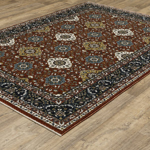 Oriental Weavers Vivian Indoor Area Rug - Luxurious Soft Microfiber With Elegant Traditional Persian Design & Colors Red,Navy Polyester Vvi04b240340st