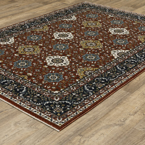 Oriental Weavers Vivian Indoor Area Rug - Luxurious Soft Microfiber With Elegant Traditional Persian Design & Colors Red,Navy Polyester Vvi04b240340st