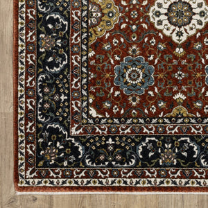 Oriental Weavers Vivian Indoor Area Rug - Luxurious Soft Microfiber With Elegant Traditional Persian Design & Colors Red,Navy Polyester Vvi04b240340st