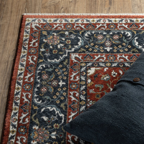 Oriental Weavers Vivian Indoor Area Rug - Luxuriously Soft, Elegant Persian Design With Vibrant Color Palette Navy,Gold Polyester Vvi04c068235st
