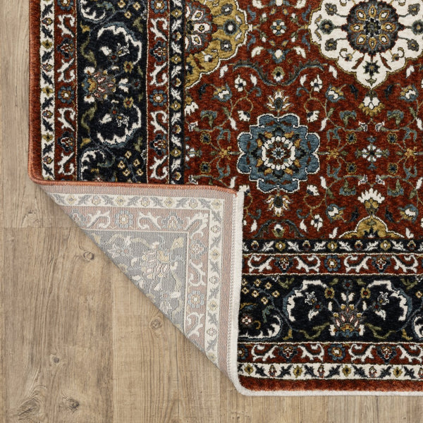 Oriental Weavers Vivian Indoor Area Rug - Luxurious Soft Microfiber With Elegant Traditional Persian Design & Colors Red,Navy Polyester Vvi04b240340st