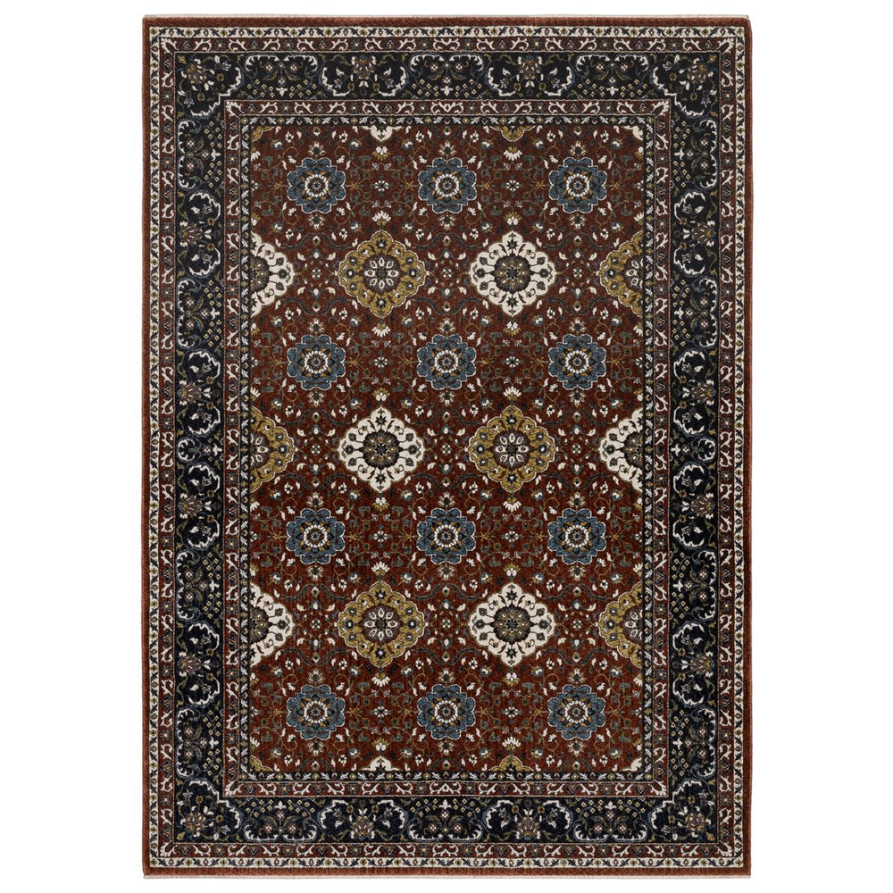 Oriental Weavers Vivian Indoor Area Rug - Luxurious Soft Microfiber With Elegant Traditional Persian Design & Colors Red,Navy Polyester Vvi04b240340st