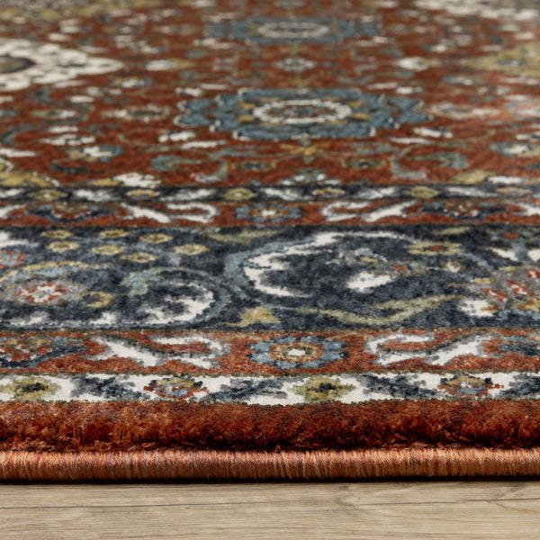 Oriental Weavers Vivian Indoor Area Rug - Luxurious Soft Microfiber With Elegant Traditional Persian Design & Colors Red,Navy Polyester Vvi04b240340st
