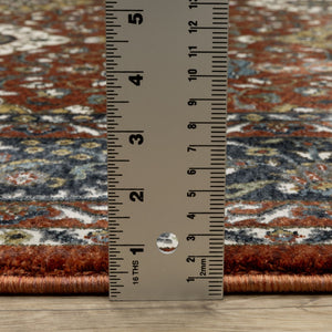 Oriental Weavers Vivian Indoor Area Rug - Luxurious Soft Microfiber With Elegant Traditional Persian Design & Colors Red,Navy Polyester Vvi04b240340st