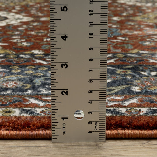 Oriental Weavers Vivian Indoor Area Rug - Luxurious Soft Microfiber With Elegant Traditional Persian Design & Colors Red,Navy Polyester Vvi04b240340st