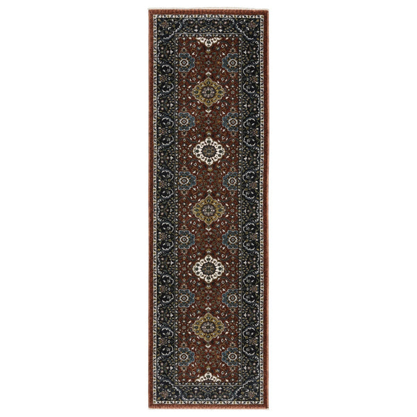 Oriental Weavers Vivian Indoor Area Rug - Luxurious Soft Microfiber With Elegant Traditional Persian Design & Colors Red,Navy Polyester Vvi04b068235st