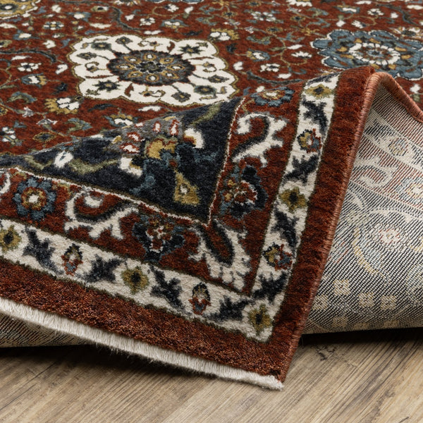 Oriental Weavers Vivian Indoor Area Rug - Luxurious Soft Microfiber With Elegant Traditional Persian Design & Colors Red,Navy Polyester Vvi04b240340st