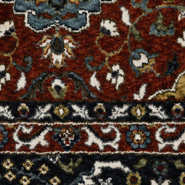 Oriental Weavers Vivian Indoor Area Rug - Luxurious Soft Microfiber With Elegant Traditional Persian Design & Colors Red,Navy Polyester Vvi04b240340st