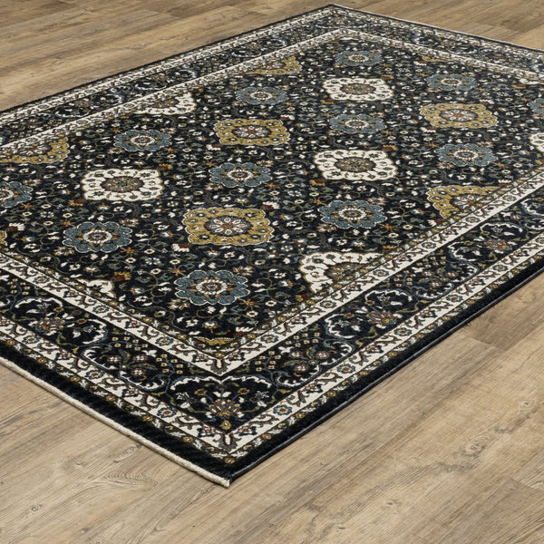 Oriental Weavers Vivian Indoor Area Rug - Luxuriously Soft, Elegant Persian Design With Vibrant Color Palette Navy,Gold Polyester Vvi04c200296st