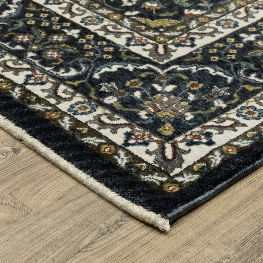Oriental Weavers Vivian Indoor Area Rug - Luxuriously Soft, Elegant Persian Design With Vibrant Color Palette Navy,Gold Polyester Vvi04c200296st