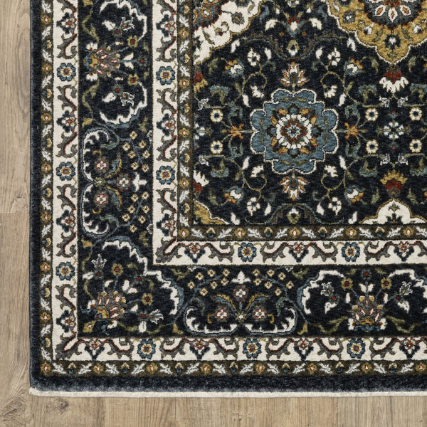 Oriental Weavers Vivian Indoor Area Rug - Luxuriously Soft, Elegant Persian Design With Vibrant Color Palette Navy,Gold Polyester Vvi04c200296st