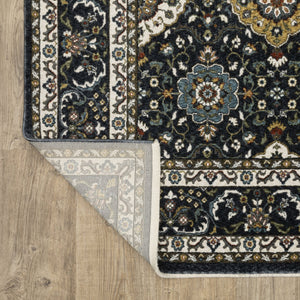 Oriental Weavers Vivian Indoor Area Rug - Luxuriously Soft, Elegant Persian Design With Vibrant Color Palette Navy,Gold Polyester Vvi04c200296st