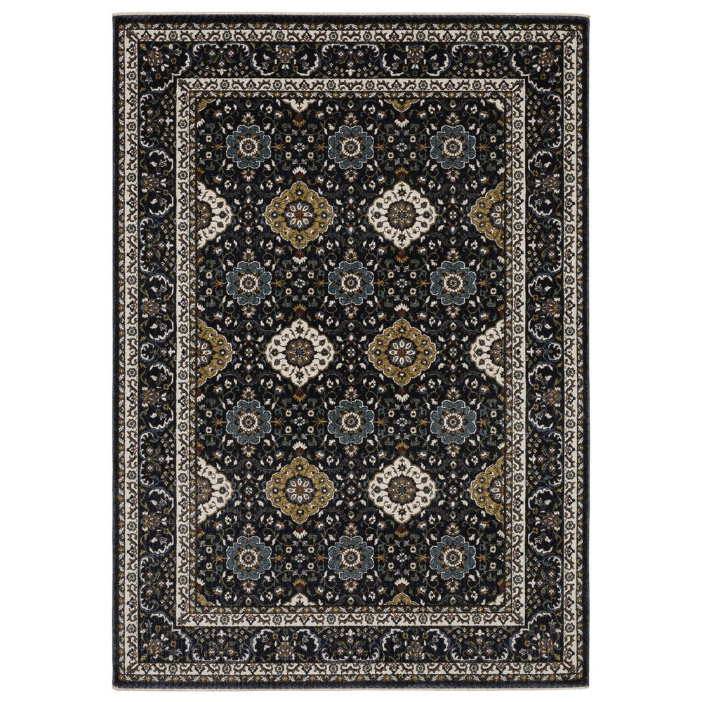 Oriental Weavers Vivian Indoor Area Rug - Luxuriously Soft, Elegant Persian Design With Vibrant Color Palette Navy,Gold Polyester Vvi04c200296st
