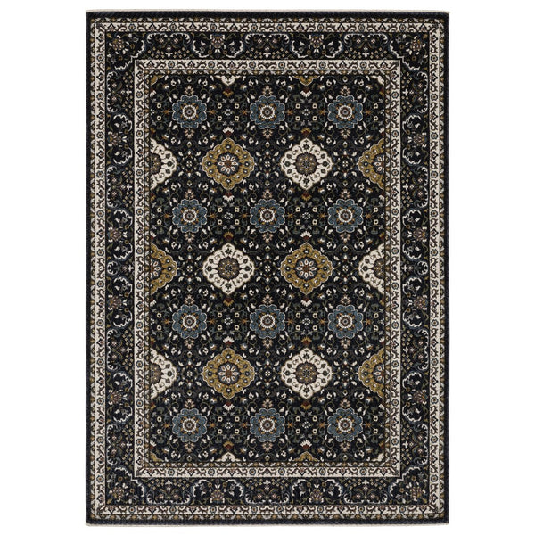 Oriental Weavers Vivian Indoor Area Rug - Luxuriously Soft, Elegant Persian Design With Vibrant Color Palette Navy,Gold Polyester Vvi04c200296st