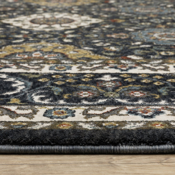 Oriental Weavers Vivian Indoor Area Rug - Luxuriously Soft, Elegant Persian Design With Vibrant Color Palette Navy,Gold Polyester Vvi04c200296st