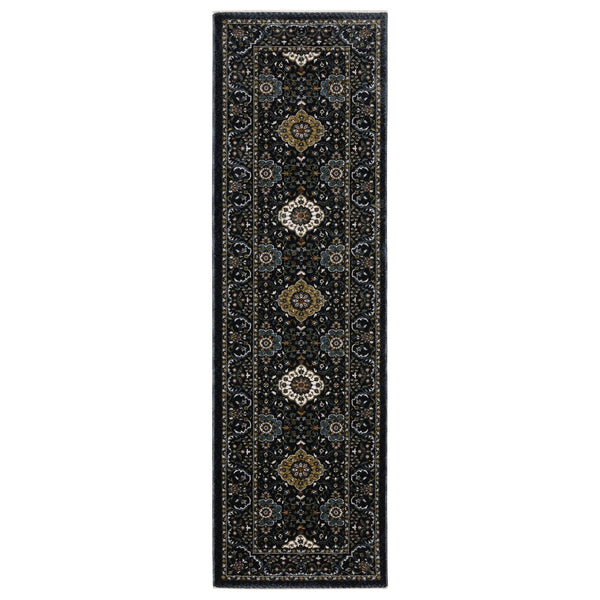 Oriental Weavers Vivian Indoor Area Rug - Luxuriously Soft, Elegant Persian Design With Vibrant Color Palette Navy,Gold Polyester Vvi04c068235st