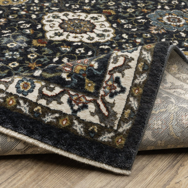 Oriental Weavers Vivian Indoor Area Rug - Luxuriously Soft, Elegant Persian Design With Vibrant Color Palette Navy,Gold Polyester Vvi04c200296st