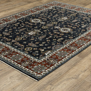 Oriental Weavers Vivian Indoor Area Rug - Luxurious Softness And Timeless Persian Design In Elegant Color Palette Navy,Rust Polyester Vvi05a160235st