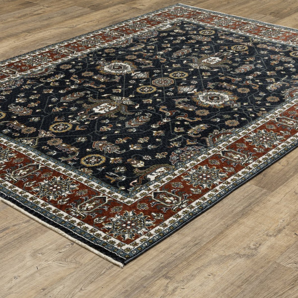 Oriental Weavers Vivian Indoor Area Rug - Luxurious Softness And Timeless Persian Design In Elegant Color Palette Navy,Rust Polyester Vvi05a160235st