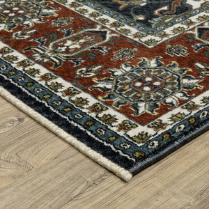 Oriental Weavers Vivian Indoor Area Rug - Luxurious Softness And Timeless Persian Design In Elegant Color Palette Navy,Rust Polyester Vvi05a068235st