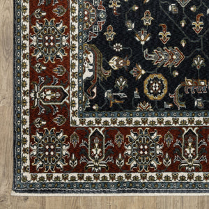 Oriental Weavers Vivian Indoor Area Rug - Luxurious Softness And Timeless Persian Design In Elegant Color Palette Navy,Rust Polyester Vvi05a068235st