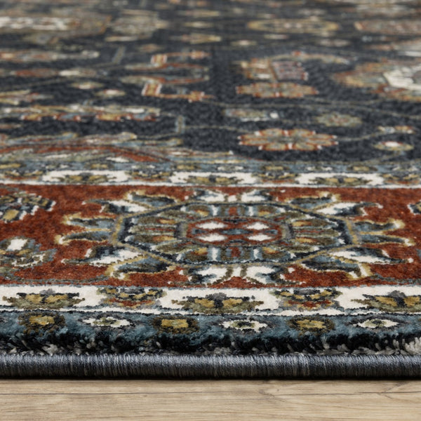 Oriental Weavers Vivian Indoor Area Rug - Luxurious Softness And Timeless Persian Design In Elegant Color Palette Navy,Rust Polyester Vvi05a068235st
