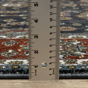 Oriental Weavers Vivian Indoor Area Rug - Luxurious Softness And Timeless Persian Design In Elegant Color Palette Navy,Rust Polyester Vvi05a068235st