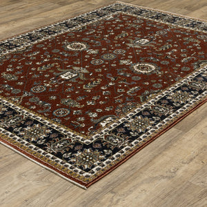 Oriental Weavers Vivian Indoor Area Rug - Elegant Traditional Design In Rich Colors, Soft Microfiber Polyester Comfort Red,Navy Polyester Vvi05x300394st