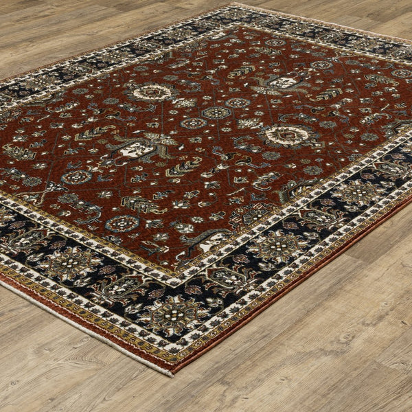 Oriental Weavers Vivian Indoor Area Rug - Elegant Traditional Design In Rich Colors, Soft Microfiber Polyester Comfort Red,Navy Polyester Vvi05x300394st