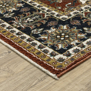 Oriental Weavers Vivian Indoor Area Rug - Elegant Traditional Design In Rich Colors, Soft Microfiber Polyester Comfort Red,Navy Polyester Vvi05x300394st