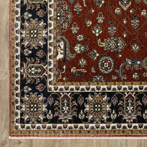 Oriental Weavers Vivian Indoor Area Rug - Elegant Traditional Design In Rich Colors, Soft Microfiber Polyester Comfort Red,Navy Polyester Vvi05x300394st